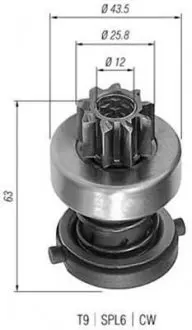 AMB0231 Бендикс DELCO ASTRA,KADETT,VECTRA [940113020231] MAGNETI MARELLI підбір по vin на Brocar