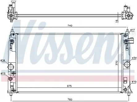 606543 CHŁODNICA SILNIKA TOYOTA NISSENS подбор по vin на Brocar