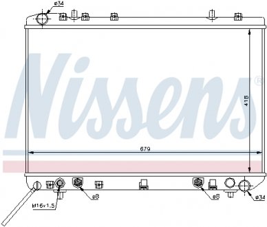 61669 Радіатор, охолодження двигуна NISSENS підбір по vin на Brocar