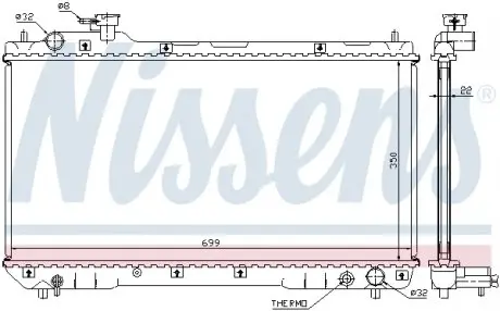 64629A Радиатор, охлаждение двигателя NISSENS підбір по vin на Brocar