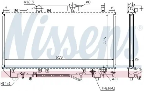 64784A Радиатор, охлаждение двигателя 64784A NISSENS NISSENS подбор по vin на Brocar