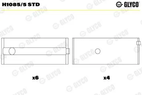 H10855STD Вкладиші GLYCO підбір по vin на Brocar