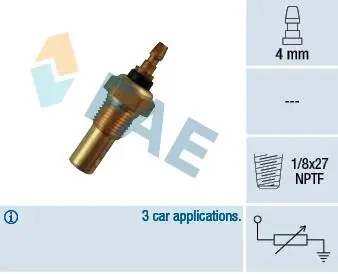 32460 Датчик, температура охлаждающей жидкости FAE подбор по vin на Brocar