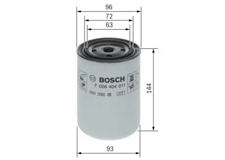 F026404011 Фільтр системи охолодження BOSCH підбір по vin на Brocar