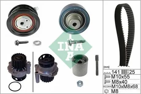 530036130 Комплект (ремінь+ролики+помпа) INA підбір по vin на Brocar