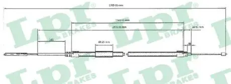 C0077B Трос ручного гальма LPR підбір по vin на Brocar