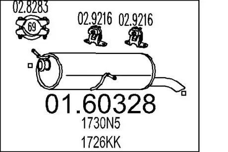 0160328 Глушник MTS підбір по vin на Brocar