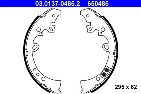 03013704852 Комплект гальмівних колодок 03.0137-0485.2 ATE ATE підбір по vin на Brocar