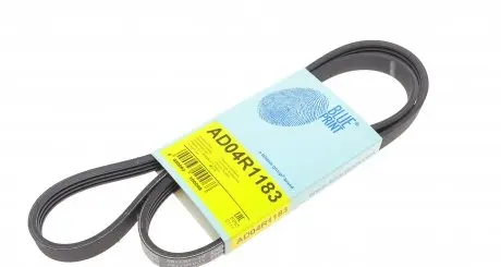 AD04R1183 Ремень генератора Renault Rapid 1.4i 91-98 / Toyota Echo/ Yaris Verso1.3-1.5 99-05 (4PK1185) BLUE PRINT підбір по vin на Brocar