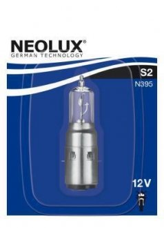 N39501B Автолампа Neolux N395-01B S2 BA20d 35 W прозрачная NEOLUX підбір по vin на Brocar