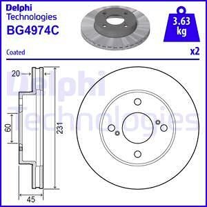 BG4974C Тормозной диск DELPHI подбор по vin на Brocar