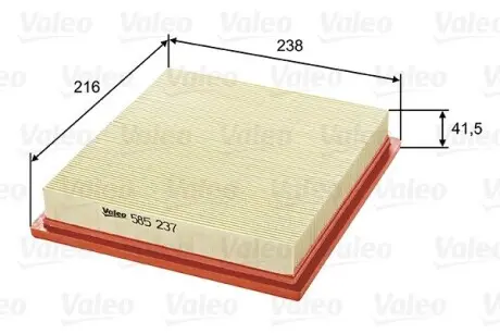 585237 Фільтр повітряний VALEO підбір по vin на Brocar