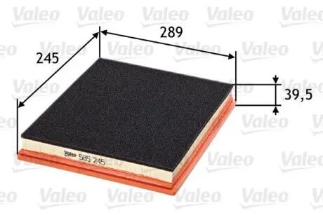 585245 Воздушный фильтр VALEO подбор по vin на Brocar