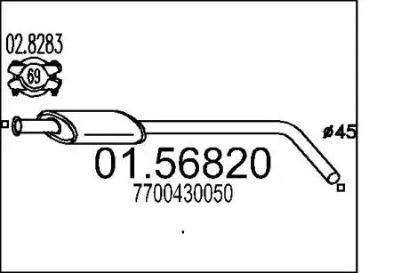 0156820 Резонатор MTS подбор по vin на Brocar