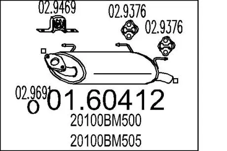 0160412 Глушник MTS підбір по vin на Brocar