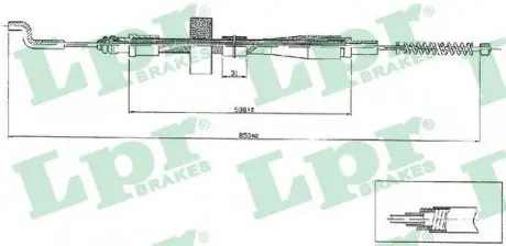 C0971B Тросик стоянкового гальма LPR підбір по vin на Brocar