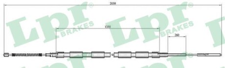 C0302B Трос, стояночная тормозная система LPR підбір по vin на Brocar