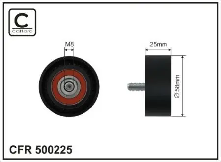 500225 Ролик п/клин. ременя MB A(W169) -12, B(W245) -11 CAFFARO підбір по vin на Brocar