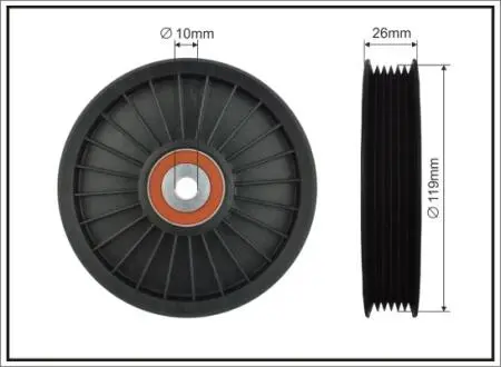 8926 119x10x22,5 Ролик паска приводного VOLVO C70 I, S40 I, S60 I, S70, S80 I, V40, V70 I, V70 II, XC70 I, XC90 I 1.6-3.0 12.95-12.14 CAFFARO підбір по vin на Brocar