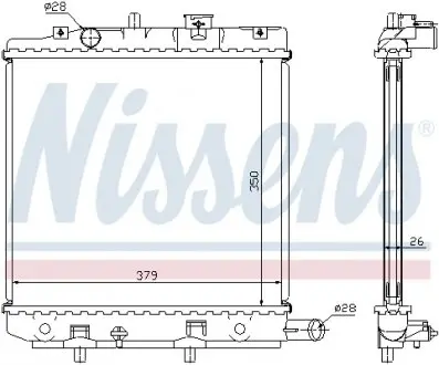 62455A Радиатор, охлаждение двигателя NISSENS підбір по vin на Brocar