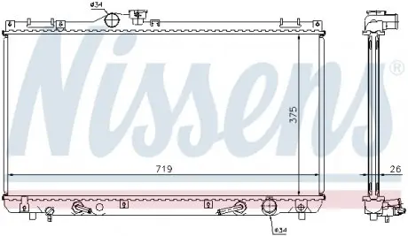 64653A Радіатор (вир-во Nissens) NISSENS підбір по vin на Brocar