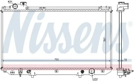 64759 Радиатор, охлаждение двигателя NISSENS подбор по vin на Brocar