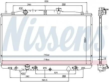 69475 Радиатор, охлаждение двигателя NISSENS подбор по vin на Brocar