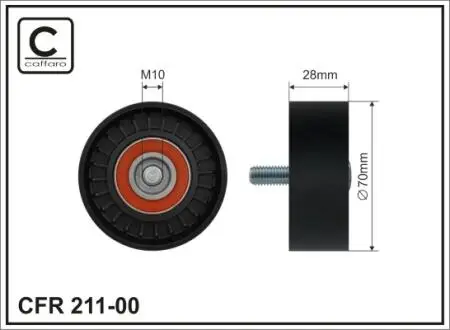 21100 70x10x28 plastic Ролик паска приводного Hyundai Accent/ i30/ KIA Magentis/ Sportage 1.5CRDI/2.0CRDI/2.2CRDI 04.01- CAFFARO підбір по vin на Brocar