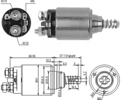 AME0186 Втягуюче реле стартера MAGNETI MARELLI підбір по vin на Brocar
