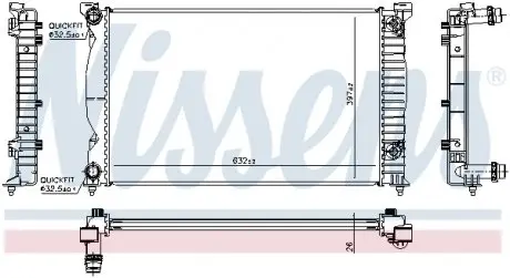 60353 Радиатор, охлаждение двигателя 60353 NISSENS NISSENS підбір по vin на Brocar