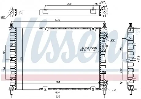 61879A Радиатор, охлаждение двигателя NISSENS подбор по vin на Brocar
