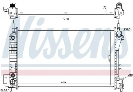 630703 Радиатор, охлаждение двигателя NISSENS подбор по vin на Brocar