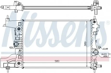 630728 Радіатор, охолодження двигуна NISSENS підбір по vin на Brocar