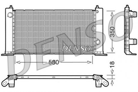 DRM09121 Радиатор, охлаждение двигателя DRM09121 DENSO DENSO подбор по vin на Brocar