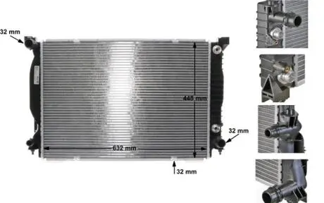 CR424000S Радиатора 445 mm AUDI MAHLE / KNECHT подбор по vin на Brocar