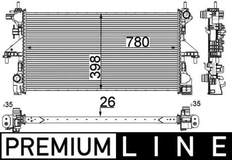 CR808000P Радіатор охолодження MAHLE / KNECHT підбір по vin на Brocar