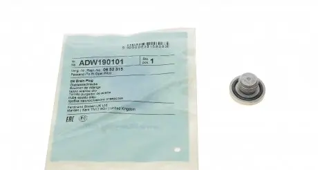 ADW190101 Болт зливу оливи Opel Combo/Astra/Vectra 93- (M14x1.5/ L=10) BLUE PRINT підбір по vin на Brocar