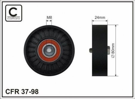 3798 Паразитний / ведучий ролик, поліклиновий ремінь 37-98 CAFFARO CAFFARO підбір по vin на Brocar
