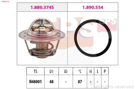 1880374 Термостат (Made in Italy!) 87C Espero,Lanos EPS підбір по vin на Brocar
