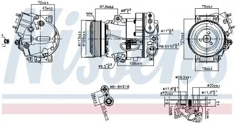 890266 Компресор кондиціонера NISSENS підбір по vin на Brocar