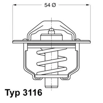 311682D Термостат, охлаждающая жидкость WAHLER підбір по vin на Brocar