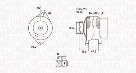 063731798010 Генератор MAGNETI MARELLI підбір по vin на Brocar