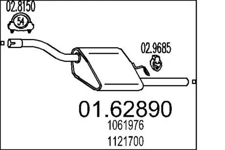 0162890 Глушник MTS підбір по vin на Brocar