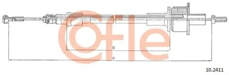 102411 Трос зчеплення Ford Fiesta 1.3/1.4/1.8D 89-97 (673/373 мм) COFLE підбір по vin на Brocar