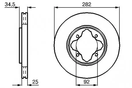 0986478634 Гальмівний диск HONDA Accord \&#039;\&#039;F \&#039;\&#039;2,0-2,2 \&#039;\&#039;93-98 BOSCH підбір по vin на Brocar