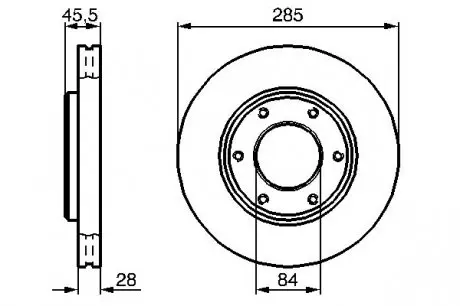 0986478693 Гальмівний диск BOSCH підбір по vin на Brocar