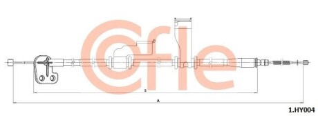 1HY004 Трос ручного гальма HYUNDAI COFLE підбір по vin на Brocar