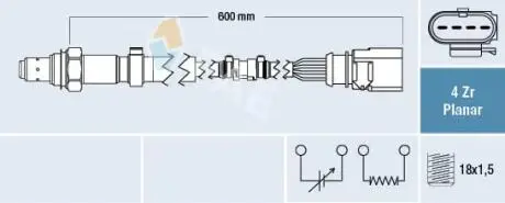 77458 Лямбда-зонд FAE підбір по vin на Brocar