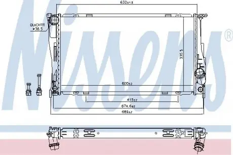 60832 Радиатор охлаждения NISSENS подбор по vin на Brocar