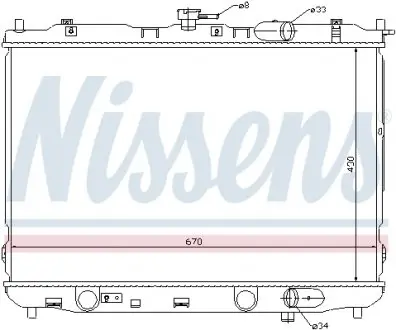 66639 Радиатор охлаждения NISSENS підбір по vin на Brocar